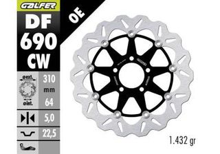 DISC W FLOATING COMPLETE (C. ALU.) 310X5MM DF690CW GSX R 750