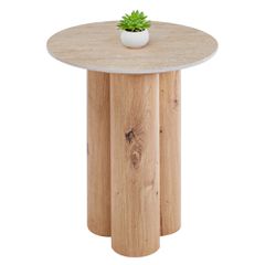 ΤΡΑΠΕΖΙ ΒΟΗΘΗΤΙΚΟ SILVA HM18444 ΚΕΡΑΜΙΚΟ TOP ΟΨΗ ΤΡΑΒΕΡΤΙΝΑΣ-MDF ΦΥΣΙΚΟ Φ45x55Υεκ.
