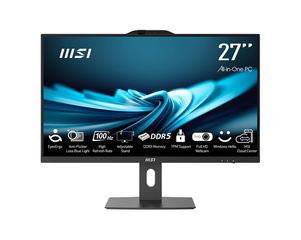 MSI Pro AP272P Intel® Core™ i7 68.6 cm (27") 1920 x 1080 pixels All-in-One PC 16 GB DDR5-SDRAM 1 TB SSD Windows 11 Pro Wi-Fi 6 (802.11ax) Black