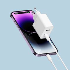 Cuktech A19 30W USB-A + USB-C Wall Charger - White-thumb-1