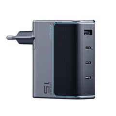 Cuktech AD1404UEU 140W GaN 3x USB-C + USB-A Wall Charger with USB-C Cable - Gray