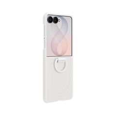 Samsung Silicone Ring Magnet Cover for Samsung Galaxy Z Flip 8 with MagSafe Compatible Ring - White