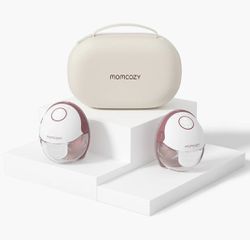 MOMCOZY M6 – wireless hands-free breast pump, red, double set 180 ml.