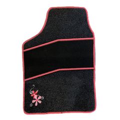 ΠΑΤΑΚΙΑ ΜΟΚΕΤΑ SPRING FLOWER UNIVERSAL ΜΑΥΡΟ ΜΕ ΣΚΟΥΡΟ ΡΟΖ ΡΑΦΕΣ - 4 ΤΕΜ.