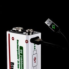 Επαναφορτιζόμενη Μπαταρία 9V USB-C Λιθίου 21800mWh