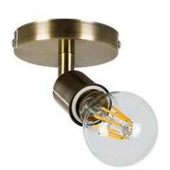 Μοντέρνο Φωτιστικό Οροφής με Ντουί 1 x E27 AC 220-240V IP20 - Χρυσό Βούρτσας - Μ10 x Π10 x Υ10.3cm-thumb-2