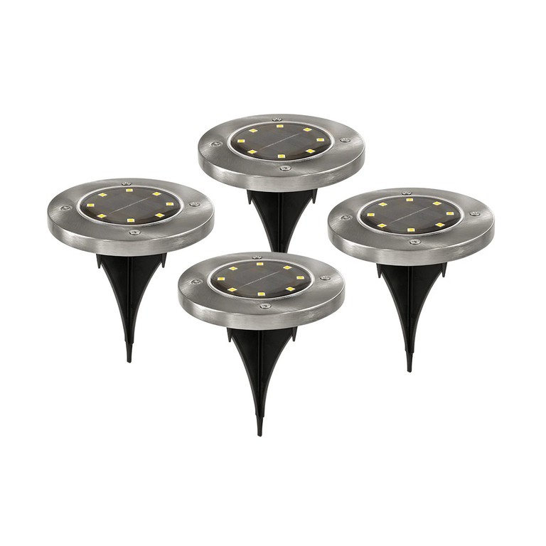 Διακοσμητικό Φωτιστικό Κήπου LED 3W 120lm 60° DC 5V με Φωτοβολταϊκό Panel 5V 0.1W & Επαναφορτιζόμενη Μπαταρία Li-ion 3.2V 600mAh Αδιάβροχο IP65 Θερμό Λευκό 2700K - Πακέτο 4 Τεμαχίων - Μ12 x Π12 x Υ13c