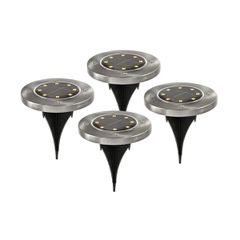 Διακοσμητικό Φωτιστικό Κήπου LED 3W 120lm 60° DC 5V με Φωτοβολταϊκό Panel 5V 0.1W & Επαναφορτιζόμενη Μπαταρία Li-ion 3.2V 600mAh Αδιάβροχο IP65 Θερμό Λευκό 2700K - Πακέτο 4 Τεμαχίων - Μ12 x Π12 x Υ13c
