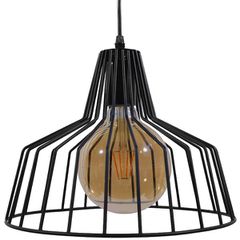 Vintage Κρεμαστό Φωτιστικό Οροφής με Ντουί 1 x E27 AC 220-240V IP20 - Μαύρο - Μ30 x Π30 x Υ25cm-thumb-2