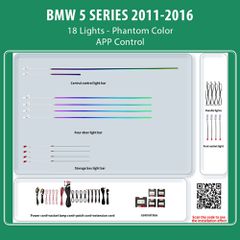 DIQ AMBIENT BMW S.5 BM01N DYN (Digital iQ Ambient Light for BMW Series 5 mod.2012-2017 with 18 Lights, Phantom Dynamic)