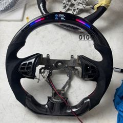 Lancer Carbon τιμονι + LED με εφαρμογη + Flat Bottom + Alcantara - ΑΜΕΣΑ ΔΙΑΘΕΣΙΜΟ