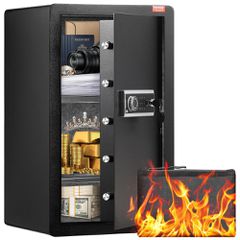 Χρηματοκιβώτιο Vevor 113L Μαύρο – Με Δακτυλικό Αποτύπωμα, Κωδικό & LED