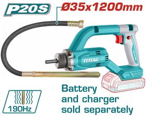 Δονητής Μπαταρίας TOTAL Li-ion 20V / Φ-35 Χ 1200mm χωρίς Μπαταρία & Φορτιστή SOLO (TCVLI202502 )