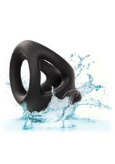 CalExotics Alpha Liquid Silicone Dual Cage & Ring - Black-thumb-5