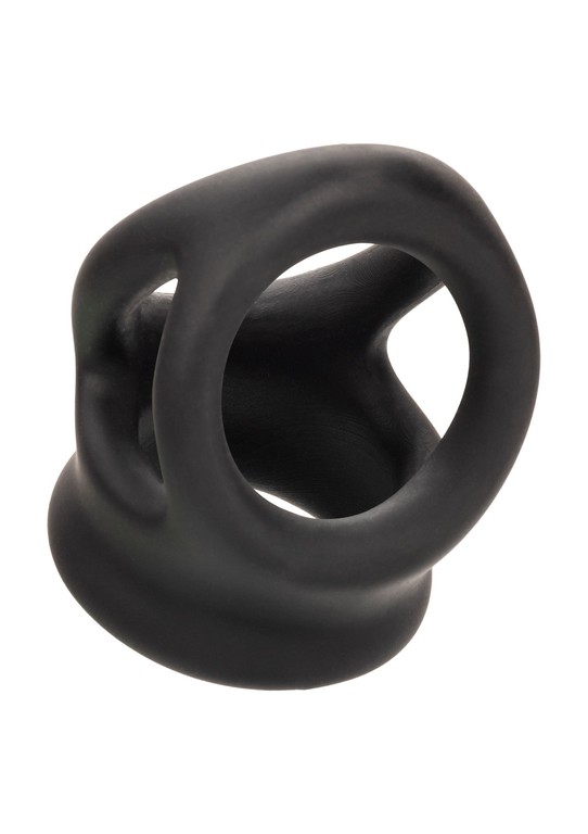 CalExotics Alpha Liquid Silicone Dual Cage & Ring - Black