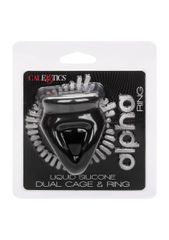 CalExotics Alpha Liquid Silicone Dual Cage & Ring - Black-thumb-2