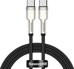 Baseus Cafule Metal Braided USB 2.0 Καλώδιο USB-C male - USB-C 100W 1m CATKLF-AL91 Black