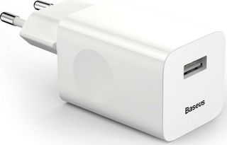 Baseus Φορτιστής Χωρίς Καλώδιο με Θύρα USB-A 24W Quick Charge 3.0 Λευκός