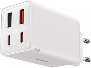 Baseus GaN6 Pro Φορτιστής Χωρίς Καλώδιο 2xUSB-C, 2xUSB-A 65W Λευκός