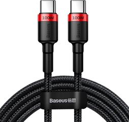 Baseus Cafule Braided USB 2.0 Καλώδιο USB-C male - USB-C 100W 2m CATKLF-AL91 Black