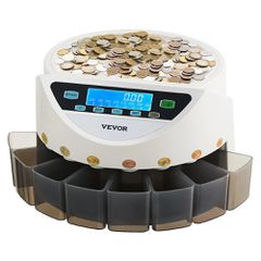 Μετρητής Κερμάτων EURO με Μεγάλη Οθόνη LCD και 5 Σωλήνες Κερμάτων Vevor