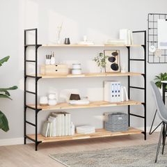 Ράφια Πλωτά 4 τεμ. 160x40x2 εκ. από Μασίφ Ξύλο Ακακίας χωρίς Επεξεργασία 3279414