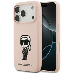 Karl Lagerfeld Silicone Karl Sketch & Logo MagSafe Case for iPhone 17 Pro Max - Pink