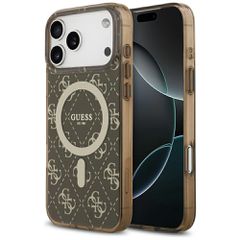 Guess IML 4G Background MagSafe Case for iPhone 17 Pro - Brown