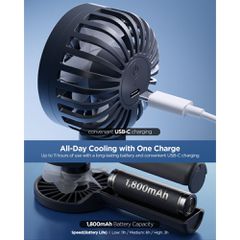 Spigen A905 Mini Portable Handheld Fan - Black-thumb-4