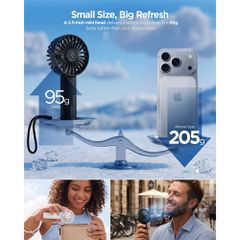 Spigen A905 Mini Portable Handheld Fan - Black-thumb-2