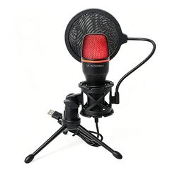 Wozinsky Studio Gaming USB Computer Microphone with RGB Stand - Black