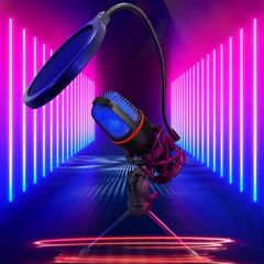 Wozinsky Studio Gaming USB Computer Microphone with RGB Stand - Black-thumb-4