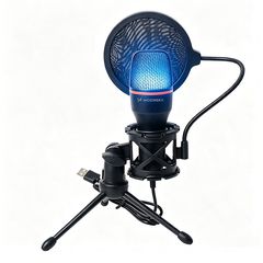 Wozinsky Studio Gaming USB Computer Microphone with RGB Stand - Black-thumb-3