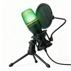 Wozinsky Studio Gaming USB Computer Microphone with RGB Stand - Black-thumb-2