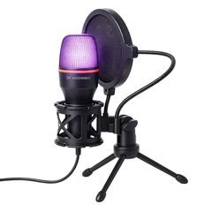 Wozinsky Studio Gaming USB Computer Microphone with RGB Stand - Black-thumb-1