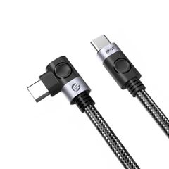 C2C PD100W Laptop Fast Charging Cable (Right Angle) black 1m