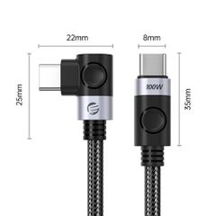 C2C PD100W Laptop Fast Charging Cable (Right Angle) black 0.5m-thumb-2