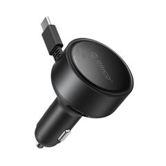 Ładowarka samochodowa Orico FC-60-2C 60W ze zwijanym kablem USB-C 65 cm - czarna