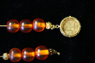Μπεγλέρι Βασιλιας Κωνσταντίνος Οθωνας Οθων κεχριμπάρι, επίχρυσο 24Κ χειροποίητο, sale SBTS235-thumb-11