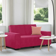 Διθέσιος Καναπές Κόκκινος Βελούδος 160x78x84 εκ. 4105014