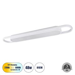 Φωτιστικό Οροφής Linear Design LED CCT 48W 5760lm 210° AC 220-240V - Εναλλαγή Φωτισμού μέσω Διακόπτη On/Off All In One Ψυχρό 6000k+Φυσικό 4500k+Θερμό 2700k Μ81 x Π13 x Υ4.5cm - Λευκό - 3 Years Warrant