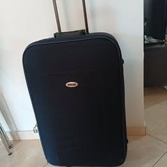 Υφασμάτινη βαλίτσα μπλε με 2 ρόδες, ύψος 58εκ, σαν καινούργιο