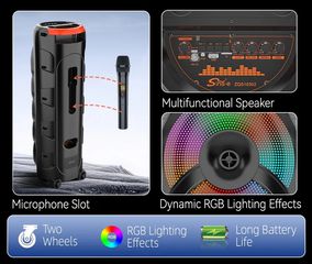 Φορητό ηχείο subwoofer με μικρόφωνο Karaoke - ZQS-10302 - 103026