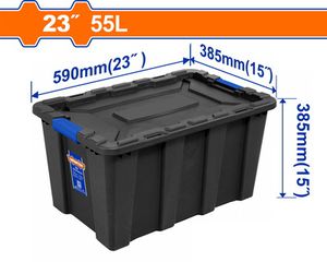 Wadfow WTB3355 Πλαστικό Κουτί Αποθήκευσης Μαύρο 23" / 55Lit
