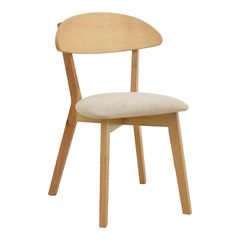 ΣΕΤ 2 TMX Καρέκλα Canon pakoworld rubberwood σε φυσική απόχρωση με γκρι μπεζ ύφασμα 43x52x83,5εκ