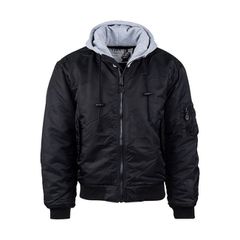 MA-1 Bomber Mπουφάν με Kουκούλα μαύρο | Hooded Bomber jack black - L