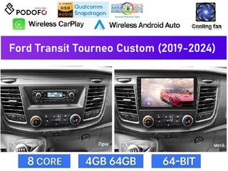 Οθόνη Android 10.1" Ford Transit V363 / Tourneo Custom (2017-2023) Snapdragon 460 | 4GB/64GB | Wireless CarPlay & Wireless Android Auto