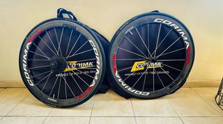 Τροχοί Carbon Corima Aero Tubular (Rim Brake) με Ελαστικά Continental & Τσάντες