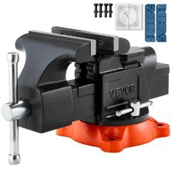 Πολυλειτουργική Μέγγενη Πάγκου Vevor 127mm (5″) από Σφαιροειδή Χυτοσίδηρο – Περιστρεφόμενη Βάση 360°, Άκμονας & Σιαγόνες Σωλήνων (VEVOR)
