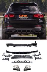 ΠΙΣΩ ΣΠΟΙΛΕΡ Rear Bumper Diffuser Black GLC63 AMG Design for Mercedes GLC (X253) (2015-2023)